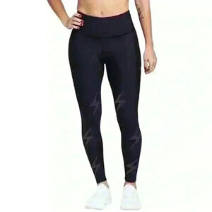 SOUL by SOULCYCLE Electric Feeling Lightning Bolt Leggings in Black Size medium